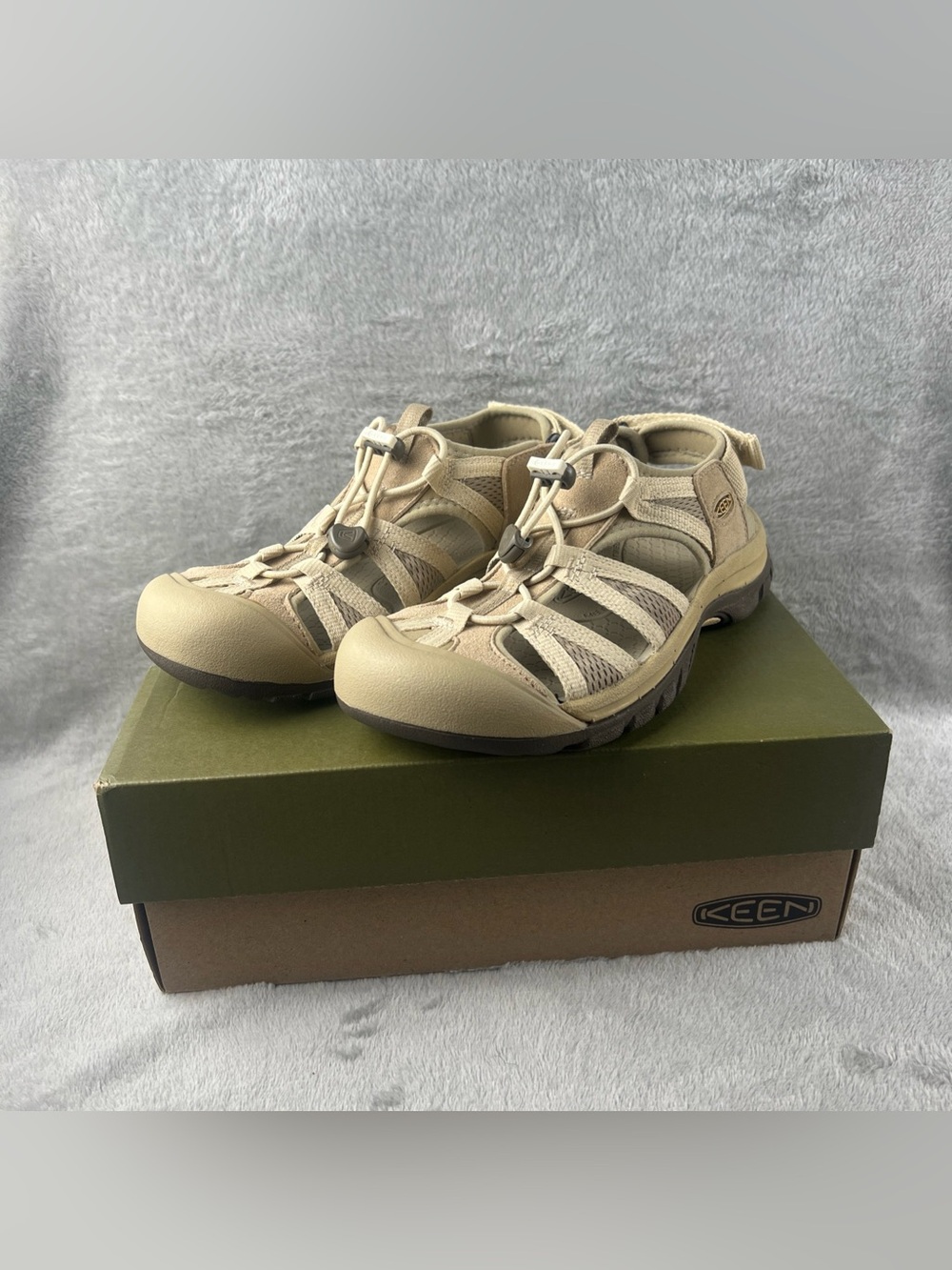Keen Venice II H2 Waterproof Hiking Sandals Womens Size 8.5 EU 39 Beige Outdoor